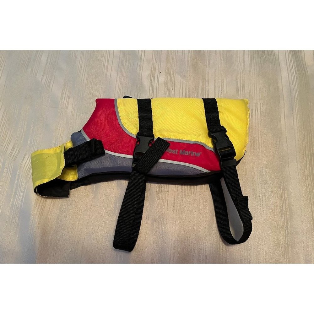 Pet Dog Life Jacket Swimming Durable Safety Vest Reflective Stripe & Pull Handle